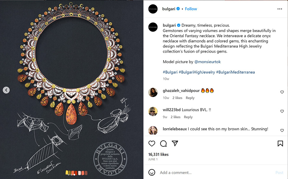 jewelry advertising idea hashtags