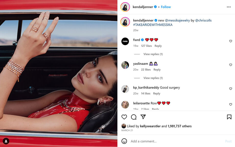 jewelry advertising idea influencer