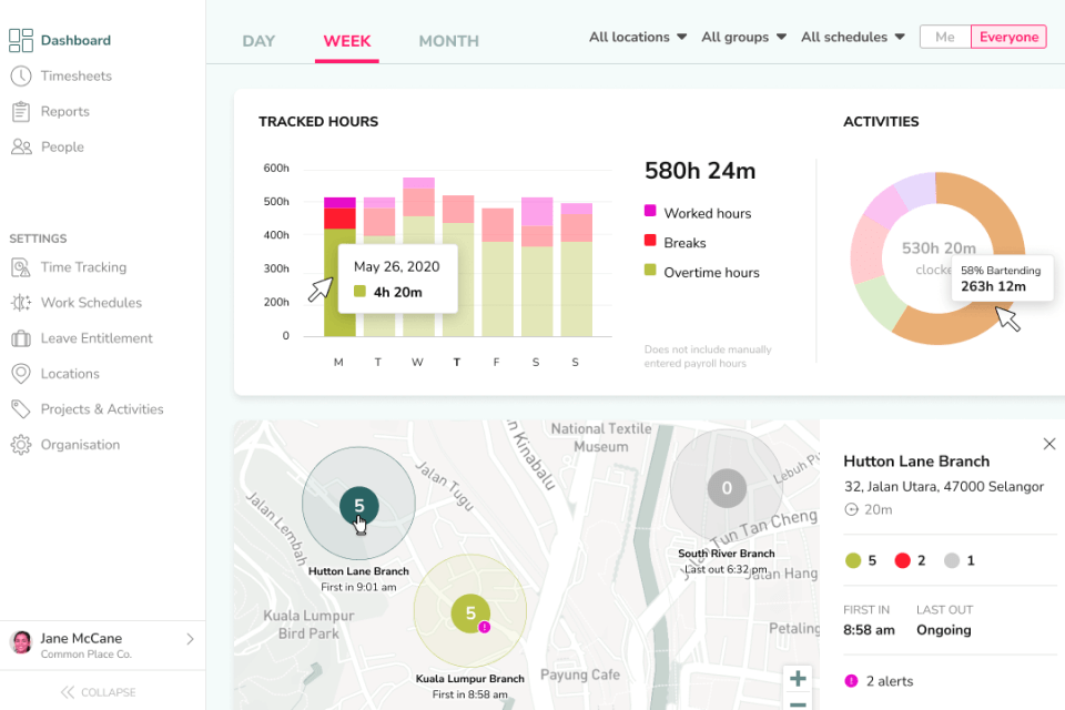 jibble workforce management software interface
