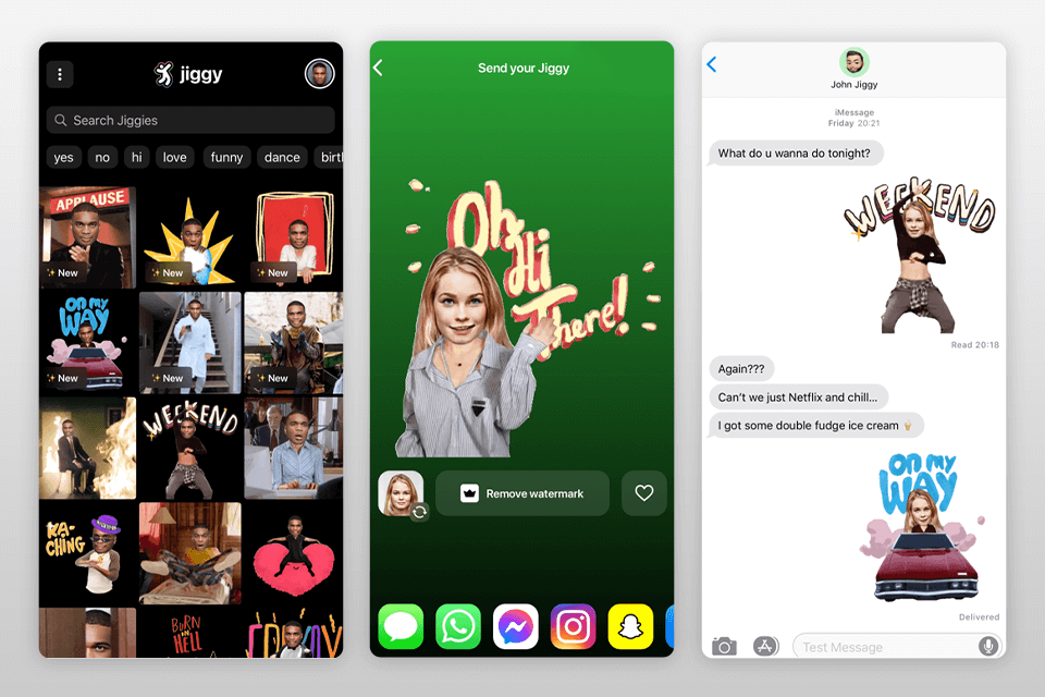 jiggy deepfake app interface