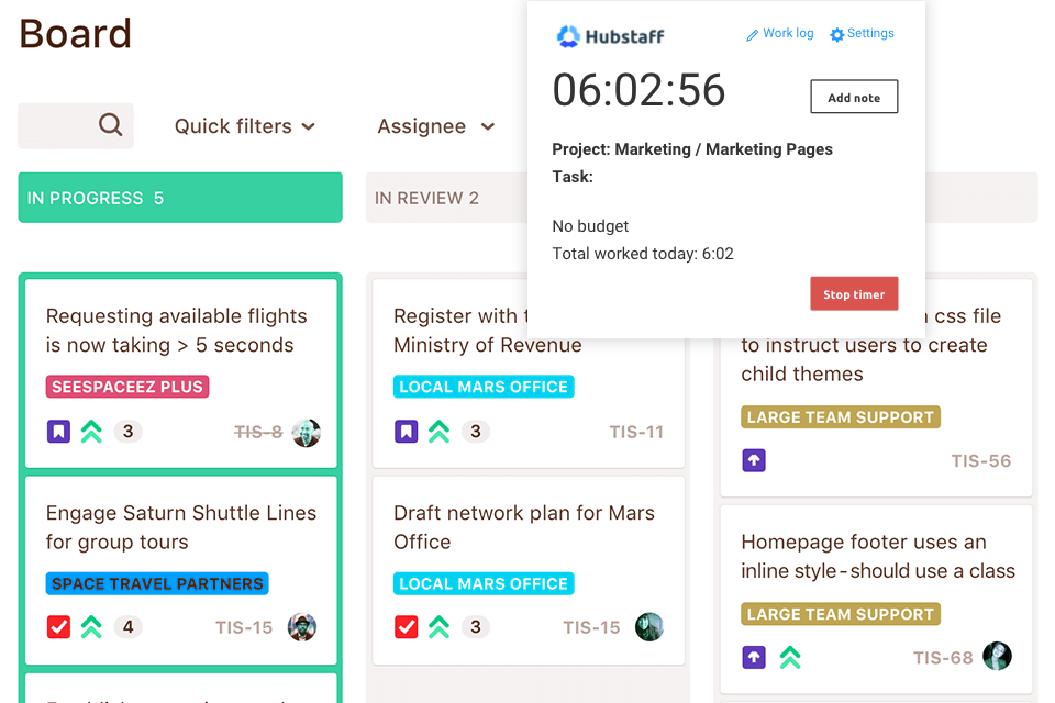 jira bug tracking software interface