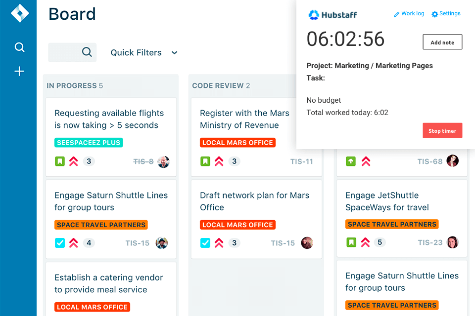 jira popular software interface