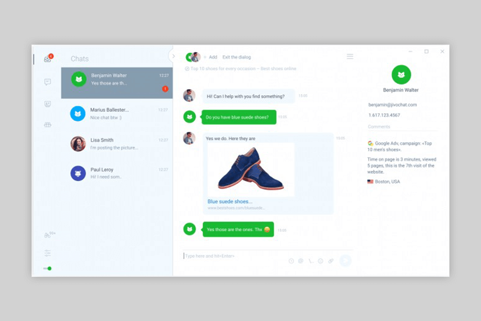 jivochat live chat for website location