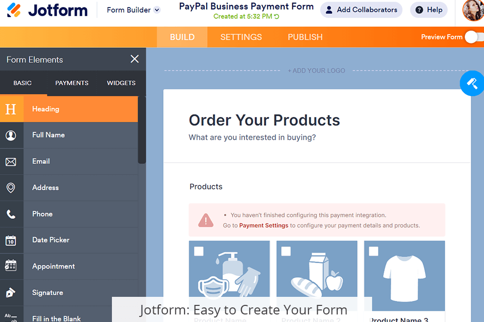 jotform interface