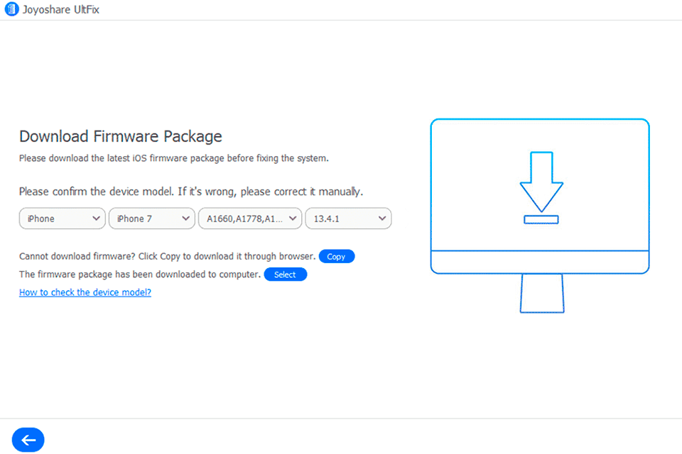 joyoshareultfix واجهة برنامج إصلاح iphone