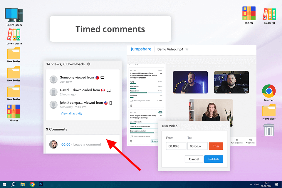 jumpshare screen recorder for google meet interface