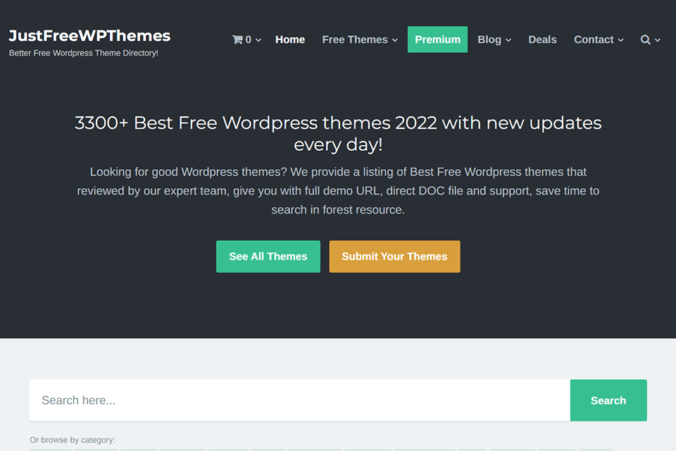 justfreewpthemes website