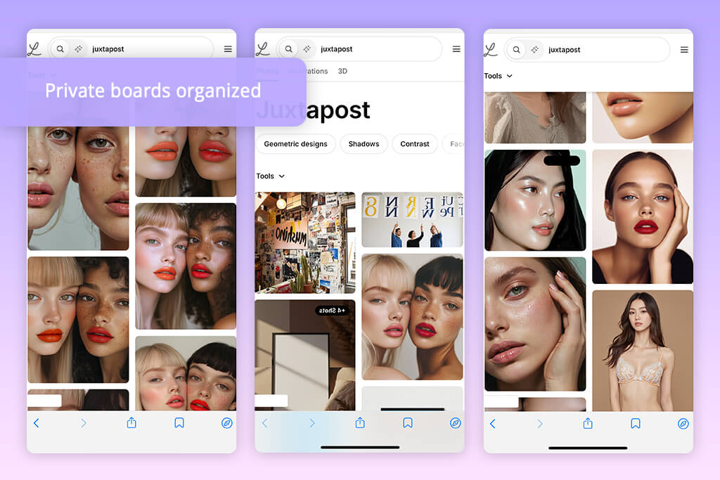juxtapost app like pinterest
