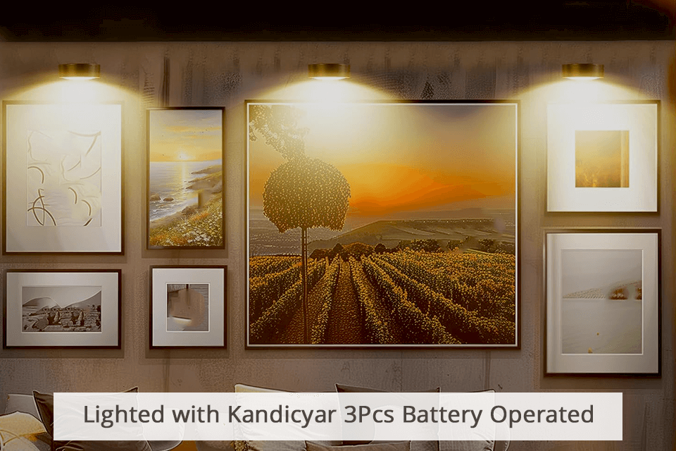 kandicyar 3pcs battery operated light for painting