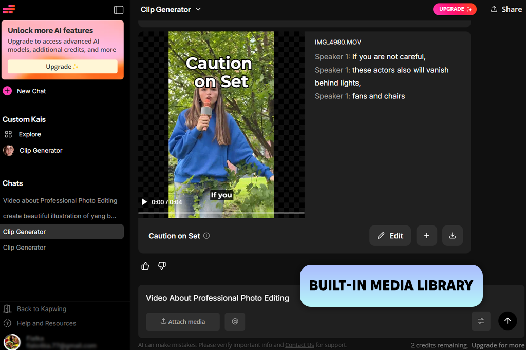 kapwing interface