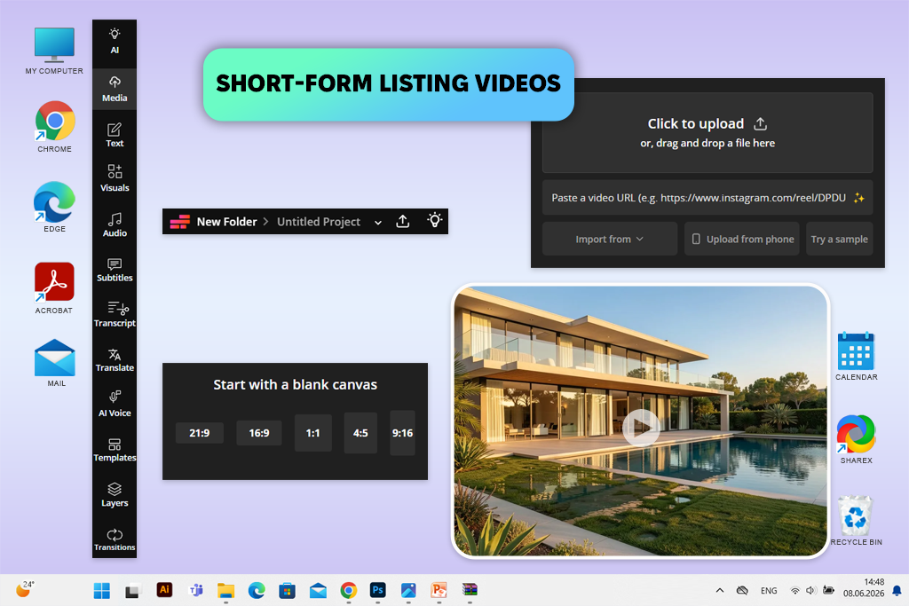 kapwing ai real estate video generator