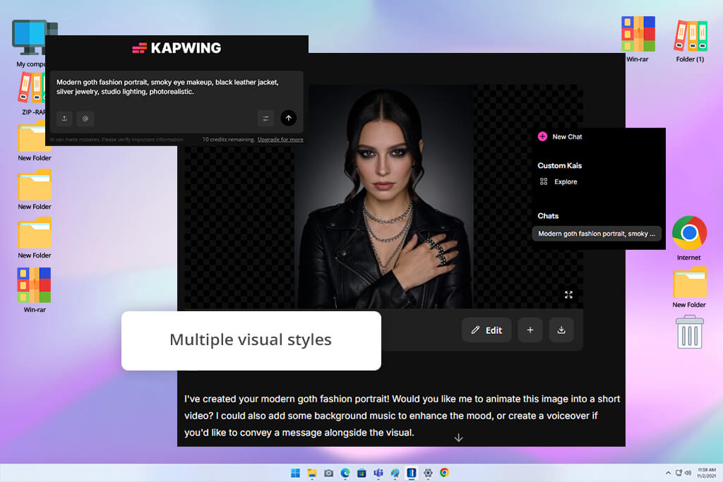 kapwing interface