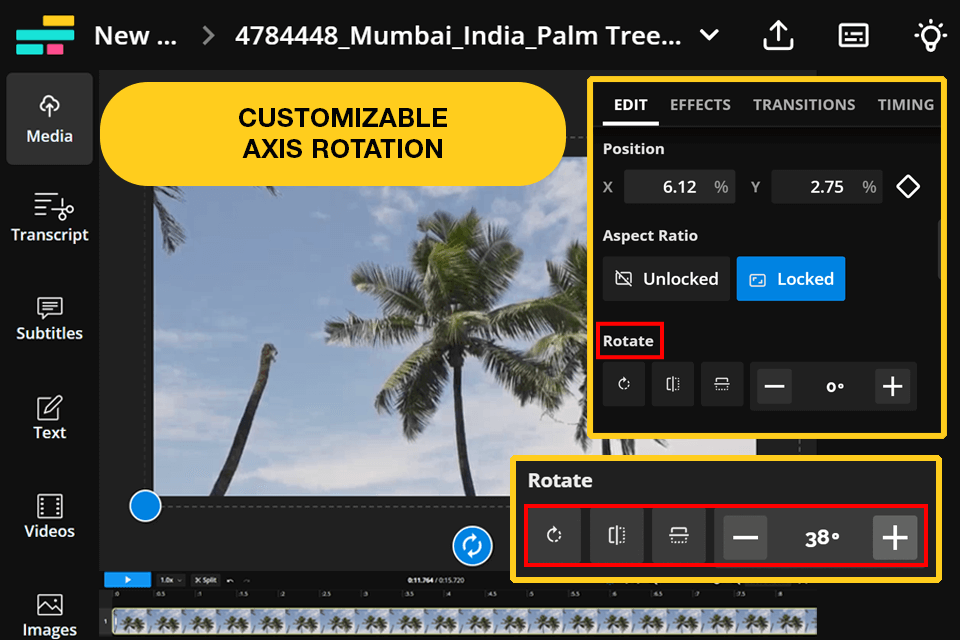 kapwing online video rotator