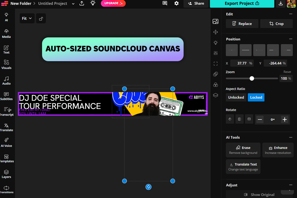 kapwing soundcloud banner maker