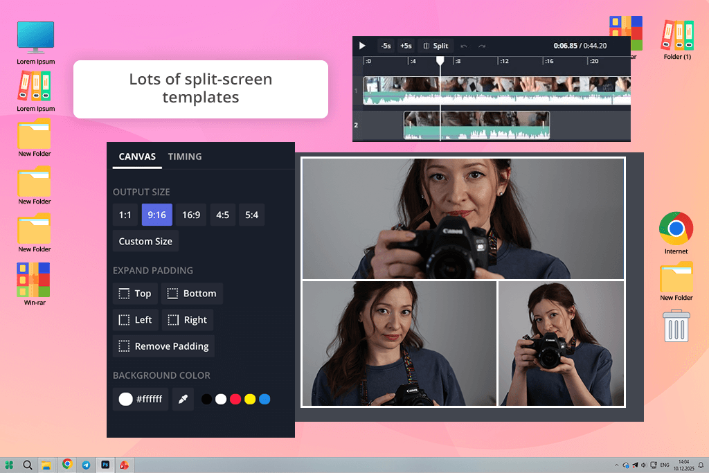 kapwing split screen video editor