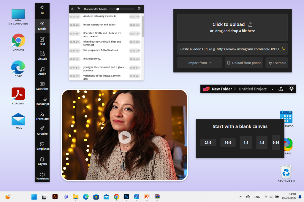 kapwing text-based video editor
