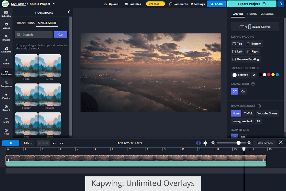 kapwing interface overlays