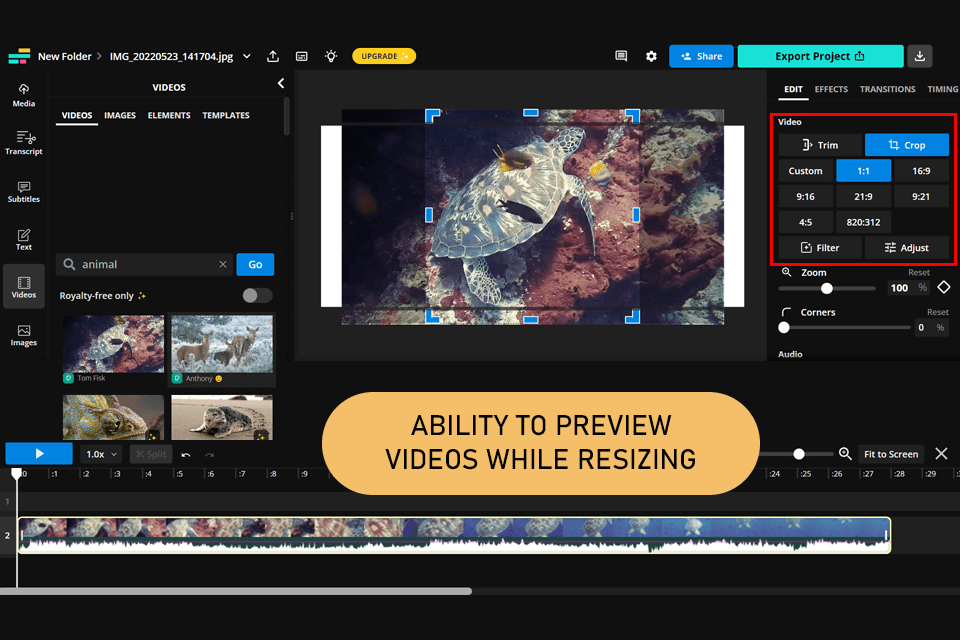kapwing video resizer app