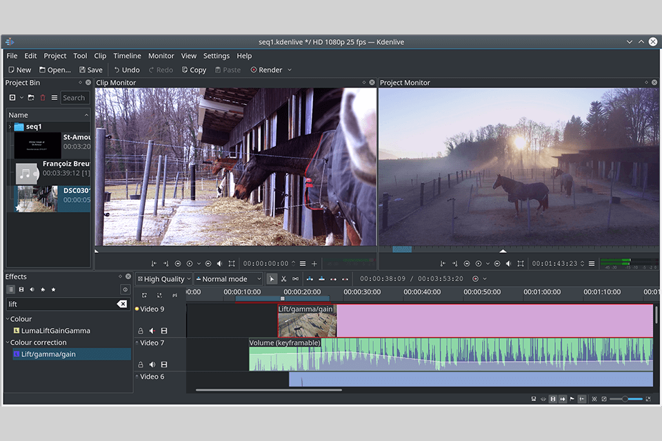 kdenlive linux apps interface
