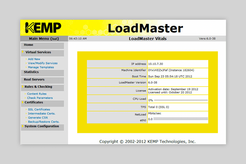kemp loadmaster interface