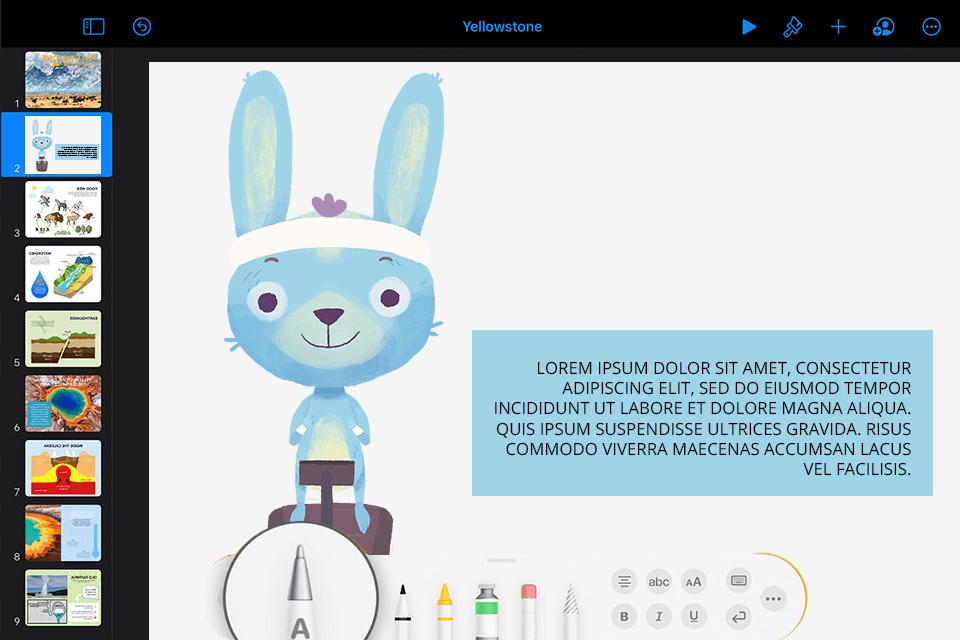 keynote free presentation software interface