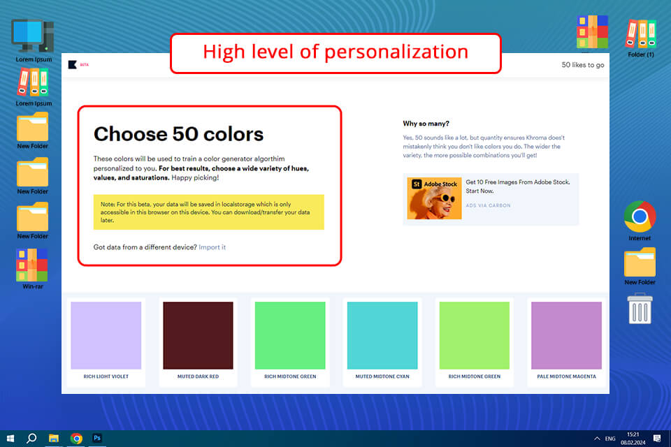 khroma color palette tester