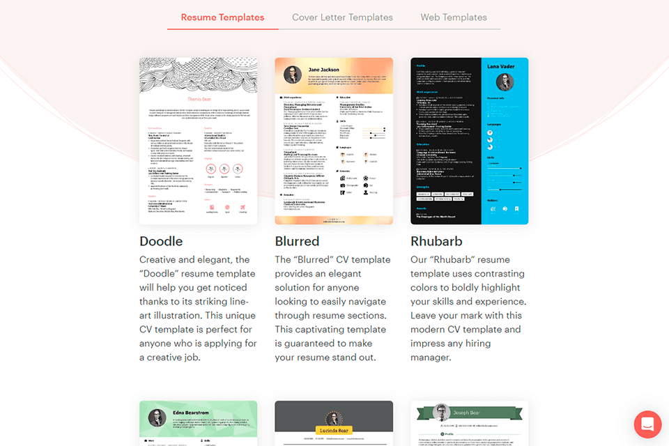 kickresume templates