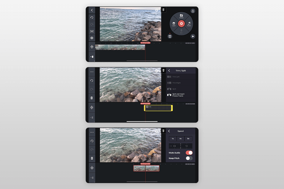 kinemaster youtube shorts app interface