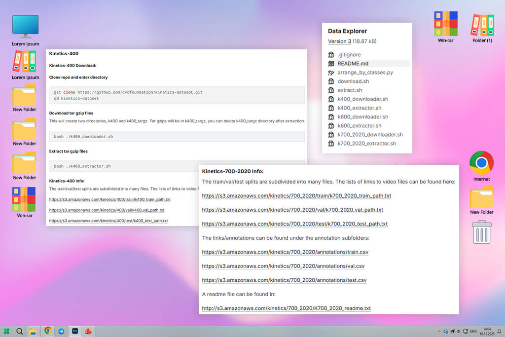 kinetics-700 video dataset for machine learning