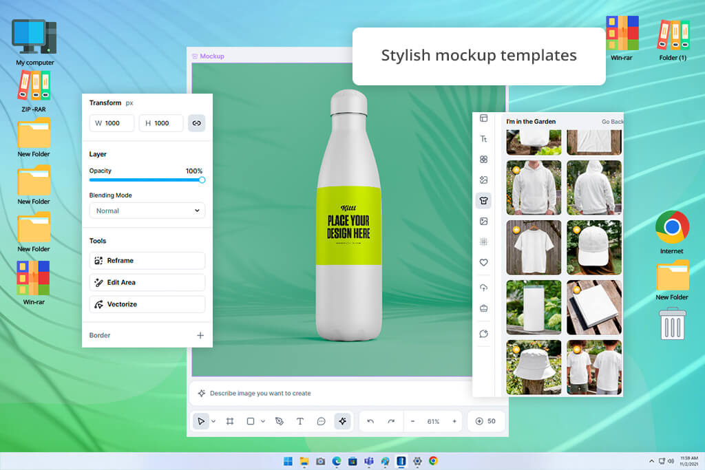 kittl bottle mockup generator