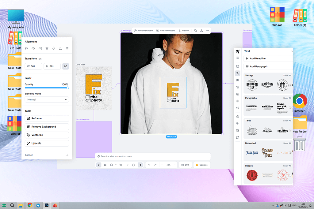 kittl hoodie design software