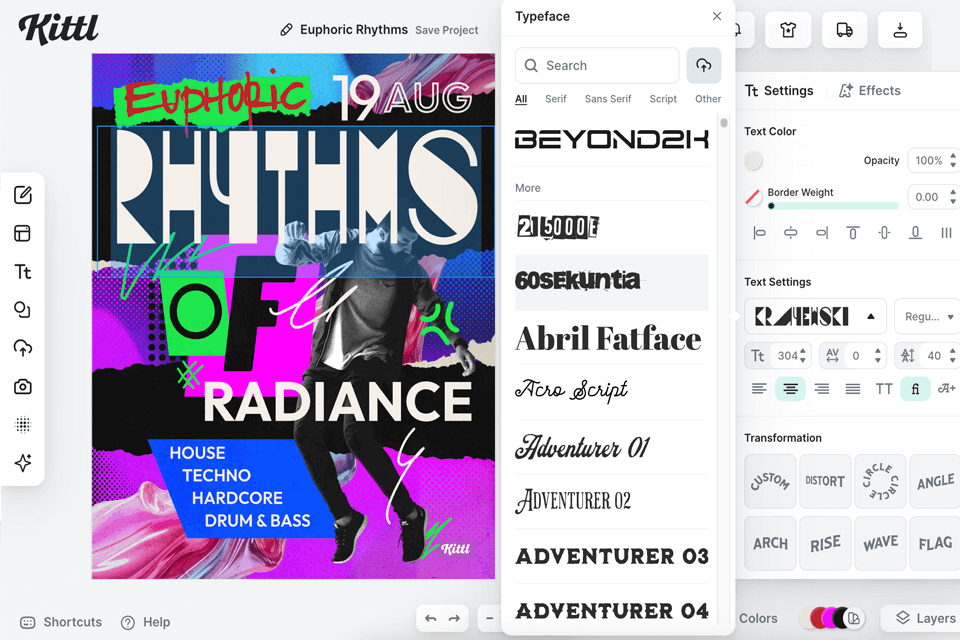 kittl poster design software