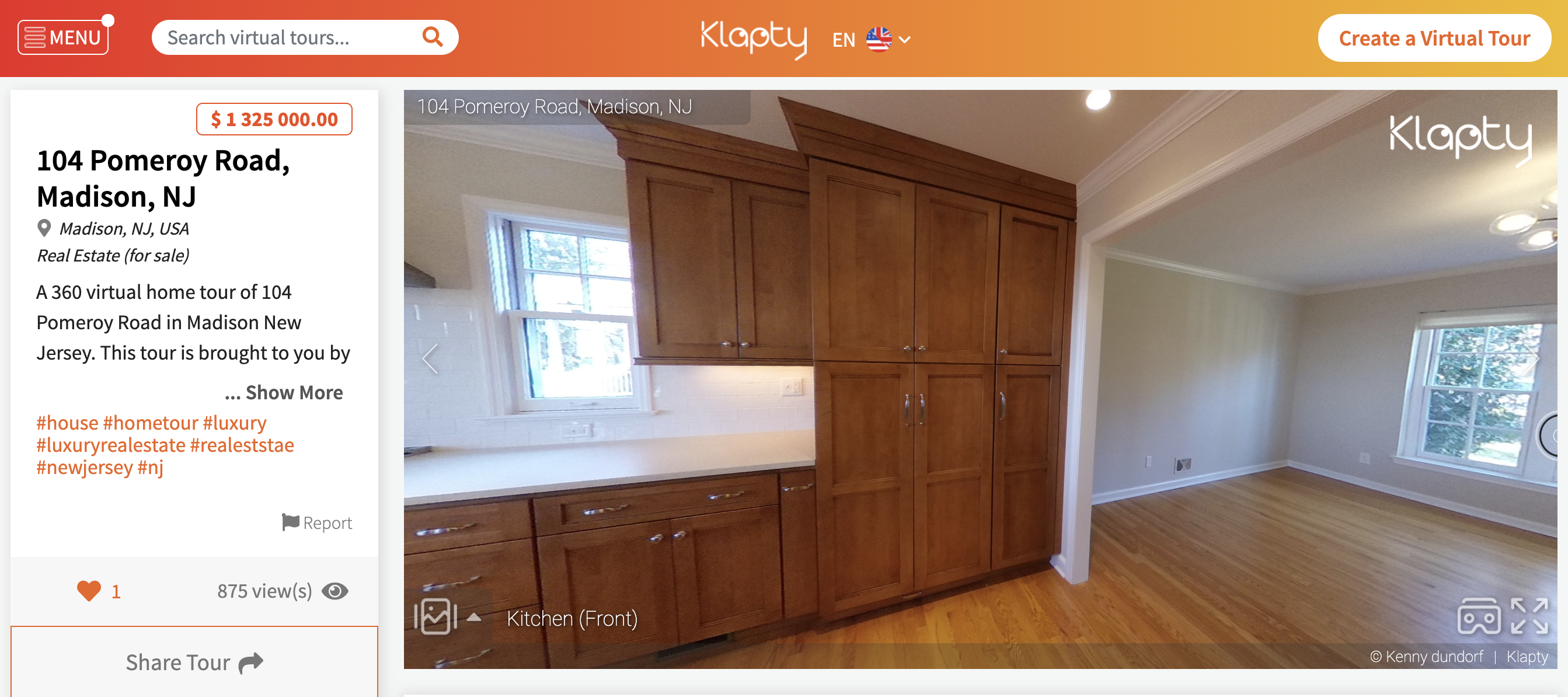 klapty website interface