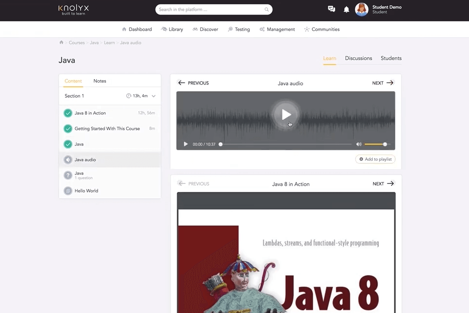 knolyx student dashboards