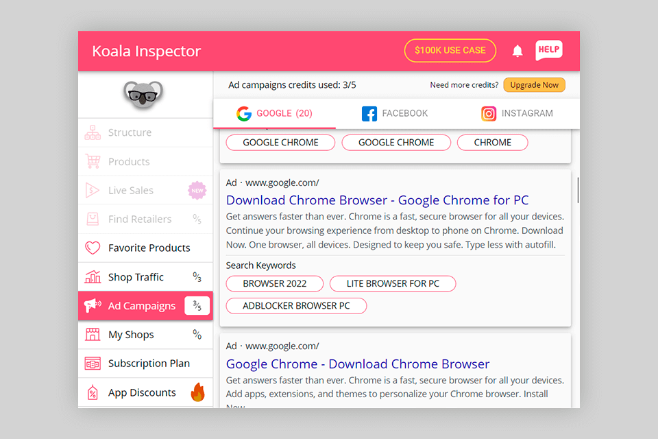 koala apps ads campaigns