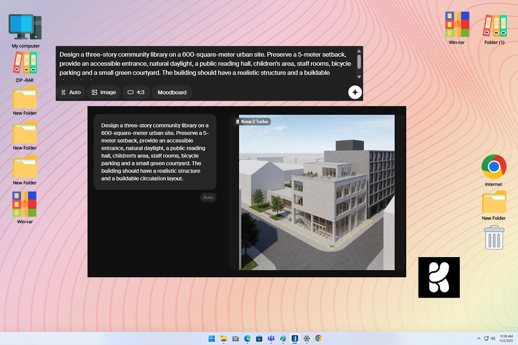 krea ai architecture generator