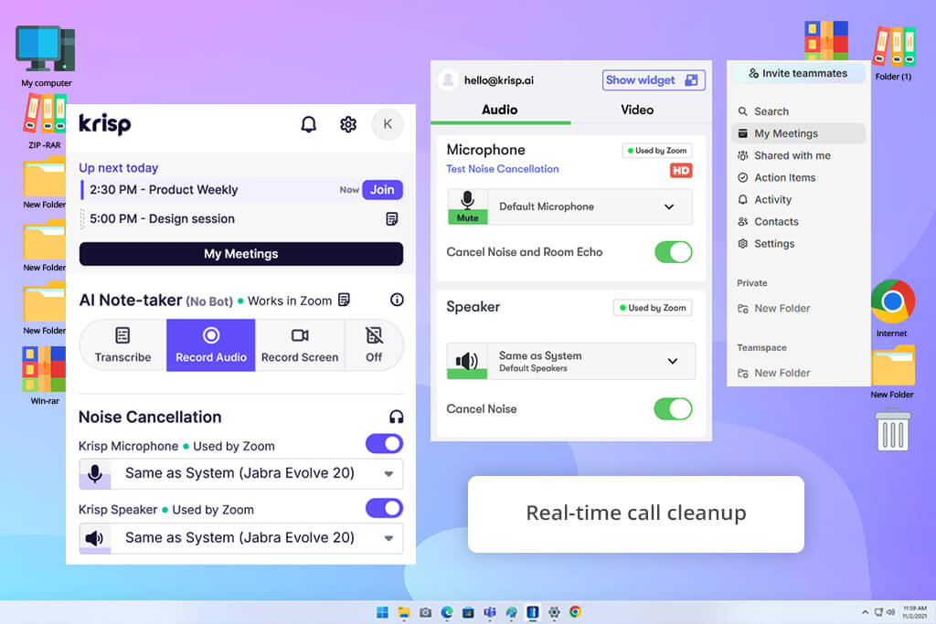 krisp ai background noise remover