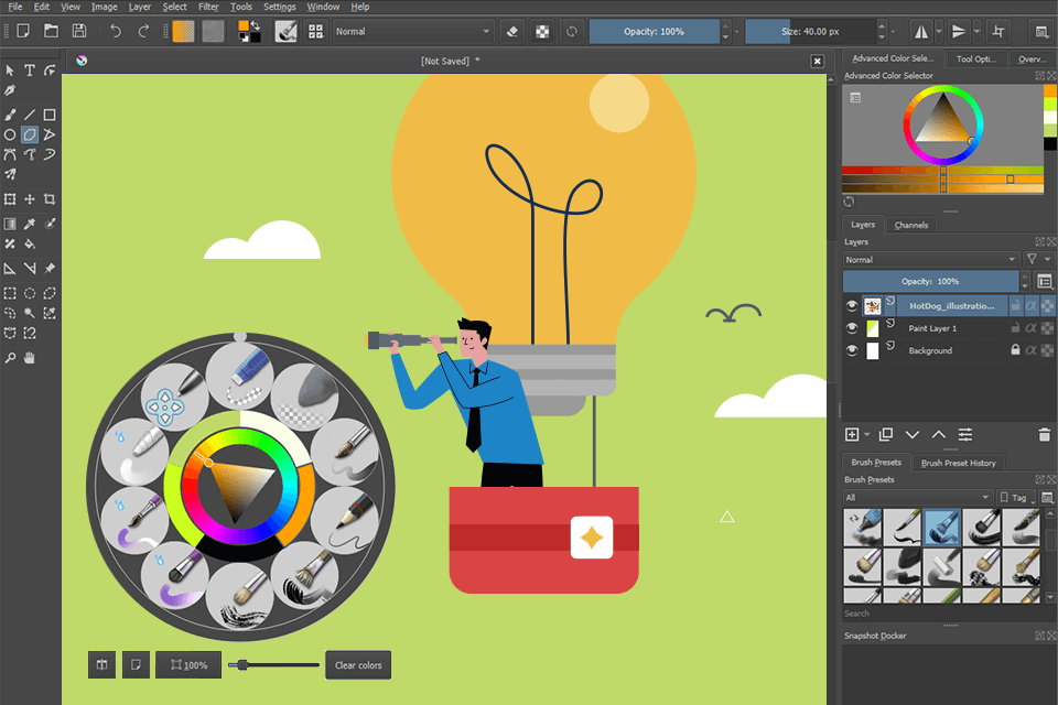 krita free drawing software interface