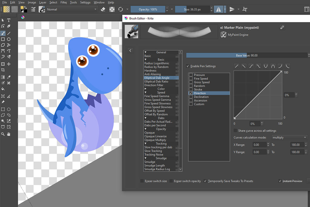 krita rebelle alternative interface