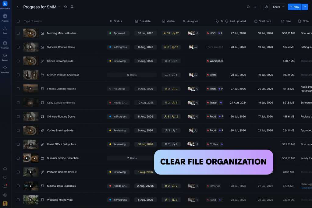 krock list view interface
