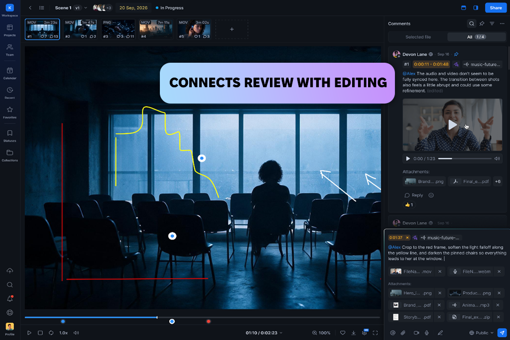 krock video review interface