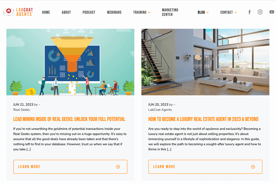 lab coat agents real estate blog website