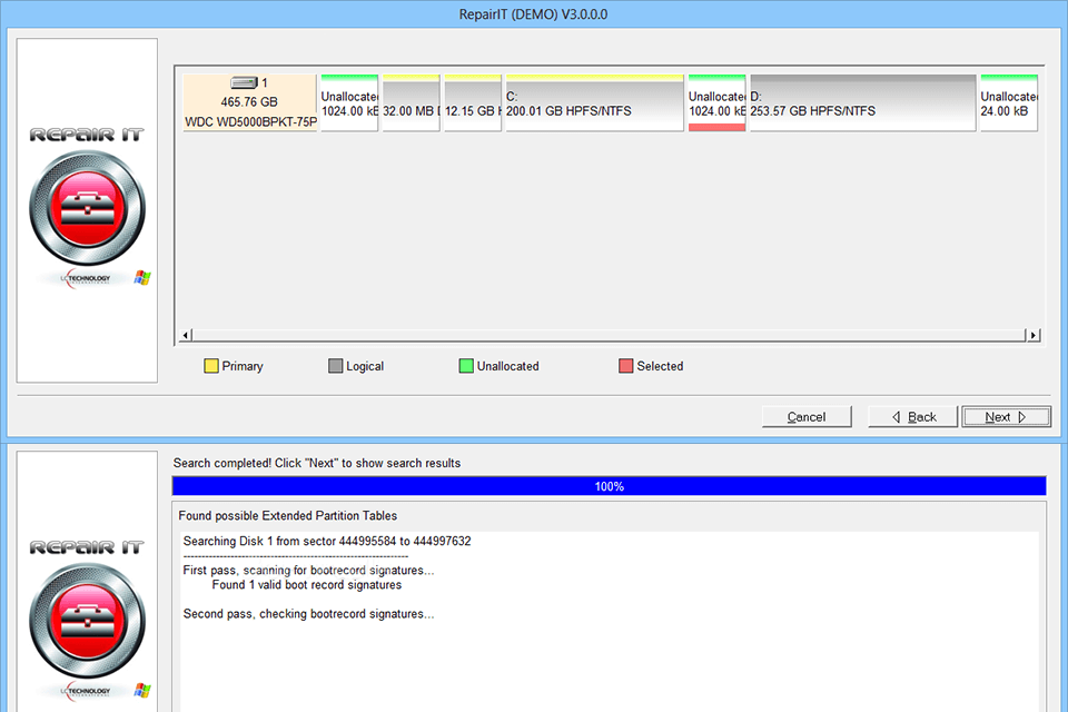 filerecovery repairit interface