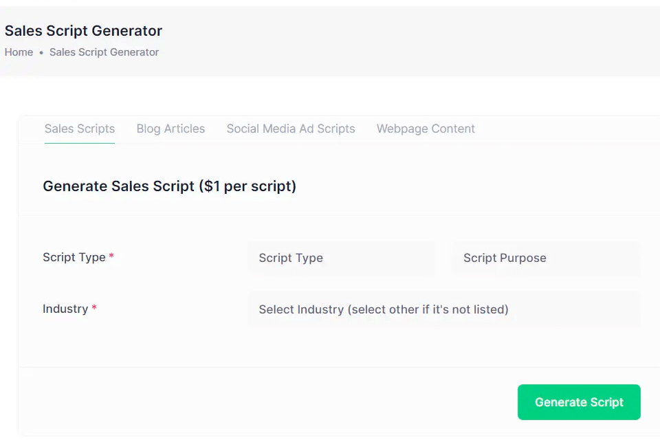 leadscampus sales script generator