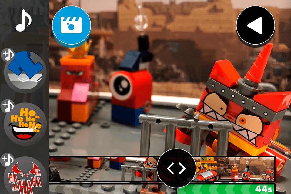 برنامج تحرير الفيديو ليغو فيلم ميكر للأطفال واجهة