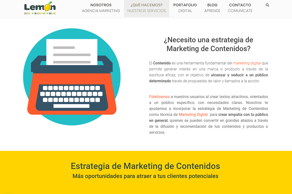 lemon agencia de marketing marketing de contenidos digitales