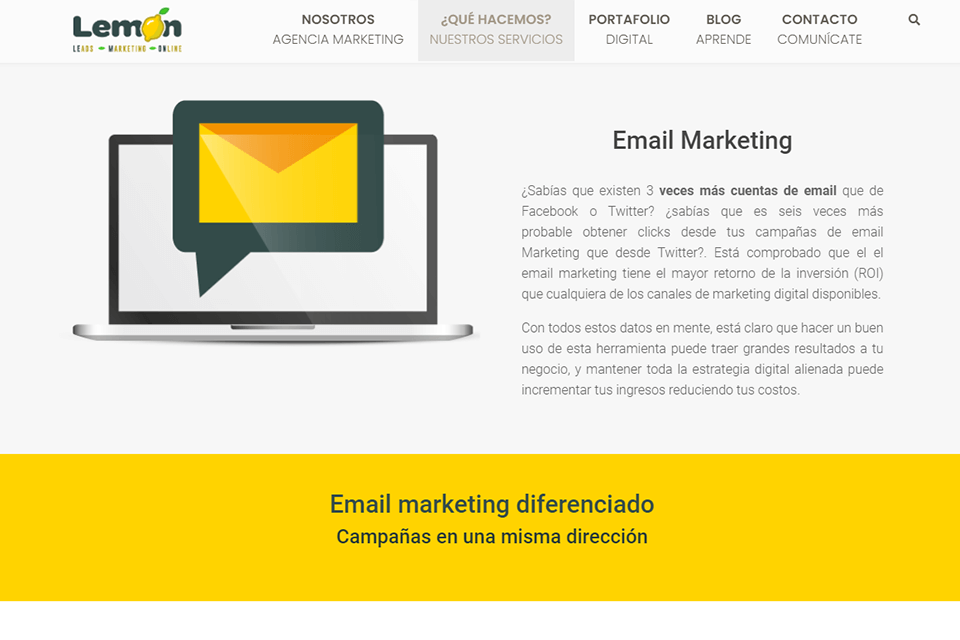 lemon agencia de marketing correo electrónico digital