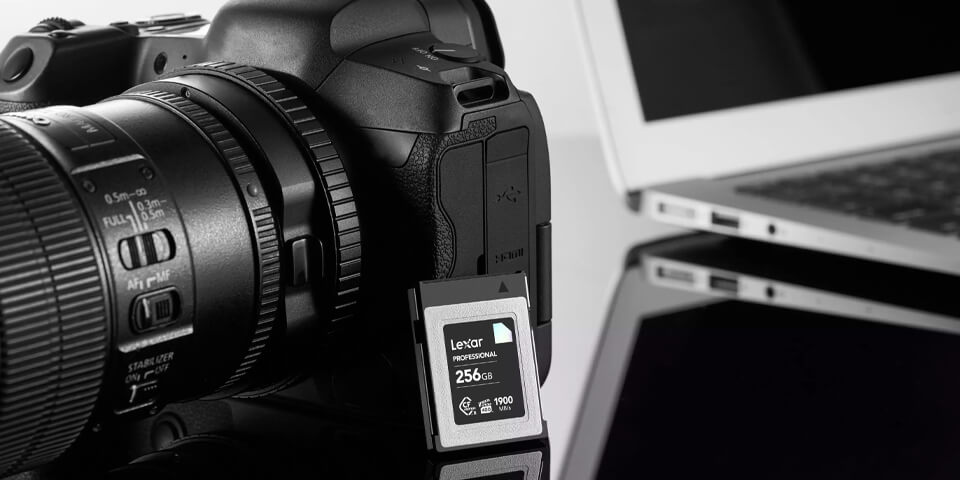 lexar diamond series professional 256gb cfexpress card lifestyle