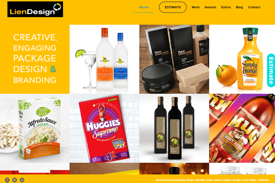 lien design graphic design company website