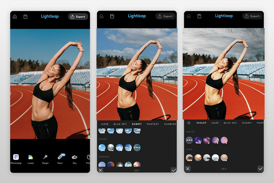 lightleap sky replacement app interface